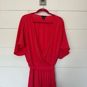 Nel + Lo Women’s 2X Pink Wrap Dress Stretchy Plus Size
